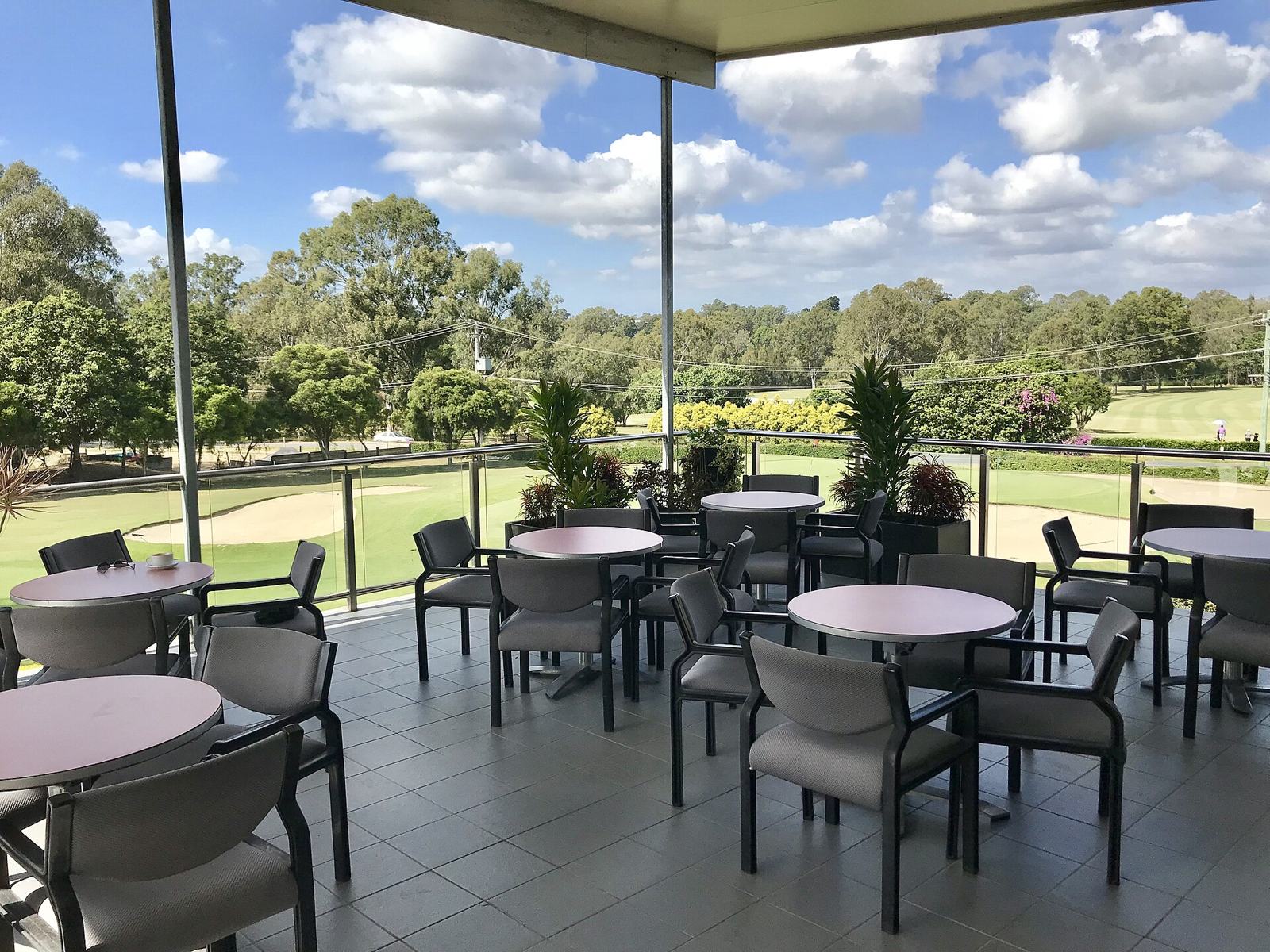 Clubhouse terrace overlooking the course